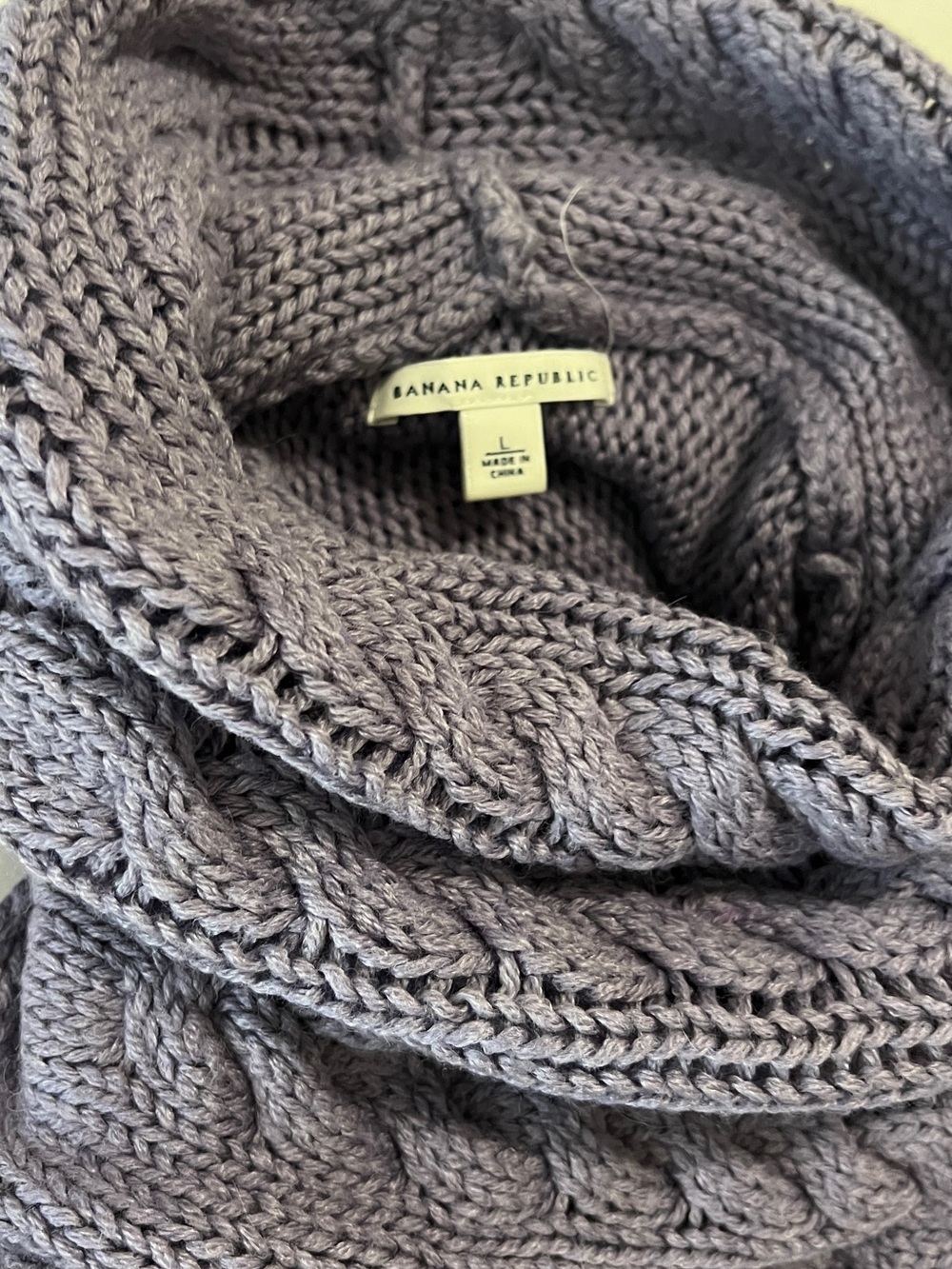 Banana Republic Lavender Cable-Knit Turtleneck Sweater
